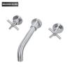 Brass Bathroom Faucet Embedded Hot and Cold Double Control Faucet Concealed Basin Faucet Concealed Golden Mixer Tap