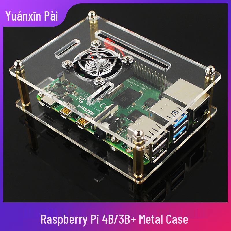 Raspberry Pi 4B/3B+ Acrylic Stackable DIY Cluster Case with Fan