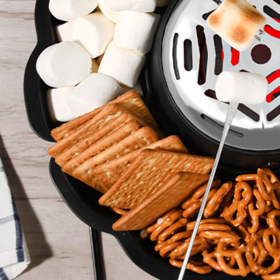 2-in-1 Elektrischer S'more Maker Fonduetopf Flammenloser Heizer mit 3 Temperaturreglern