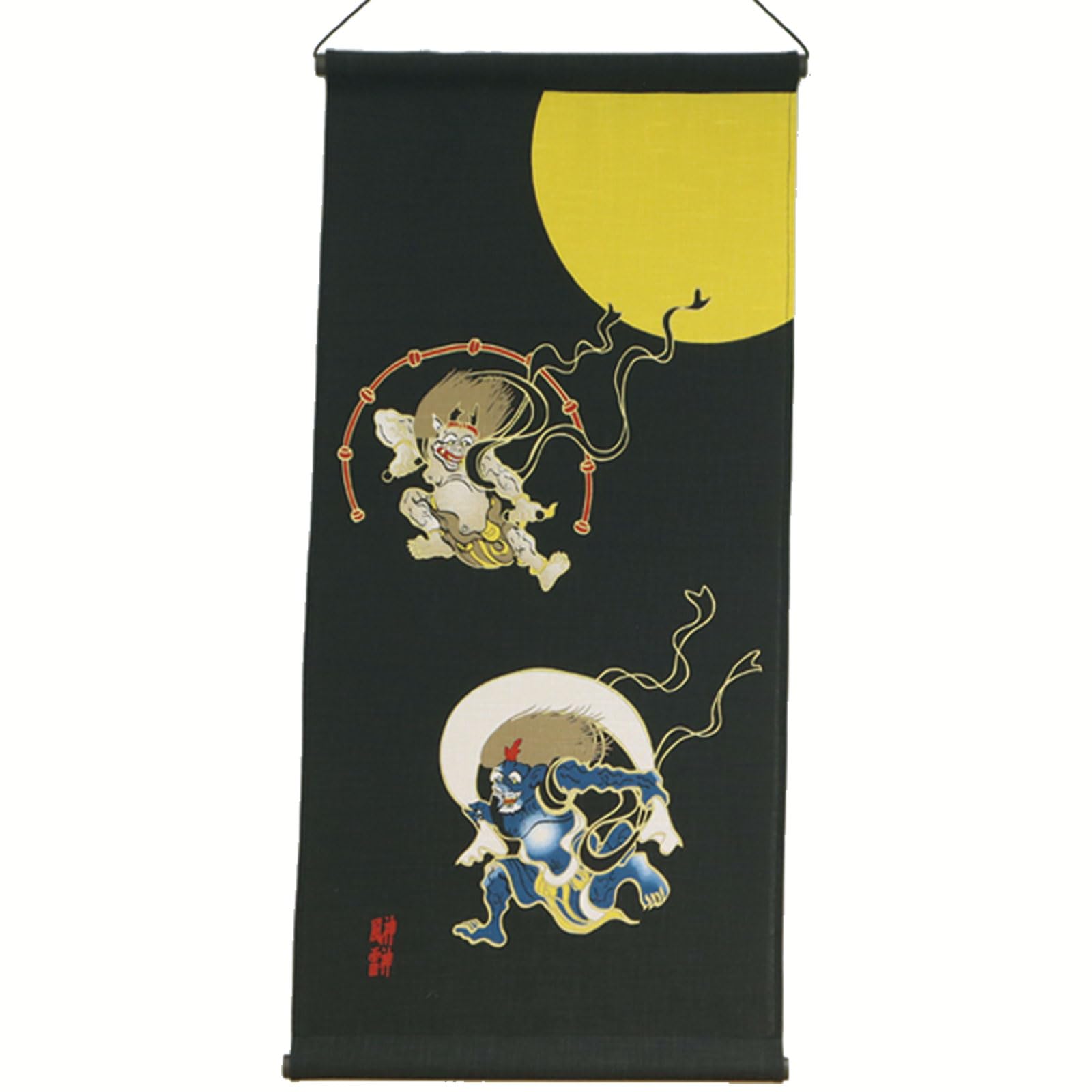 

Maruzen Гобелен Большой Хлопковый Гобелен Туба Бог Ветра и Бог Грома 46 x 98 см Сделано в Японии (Набор бумаги) приблизительно. М-11 чёрный