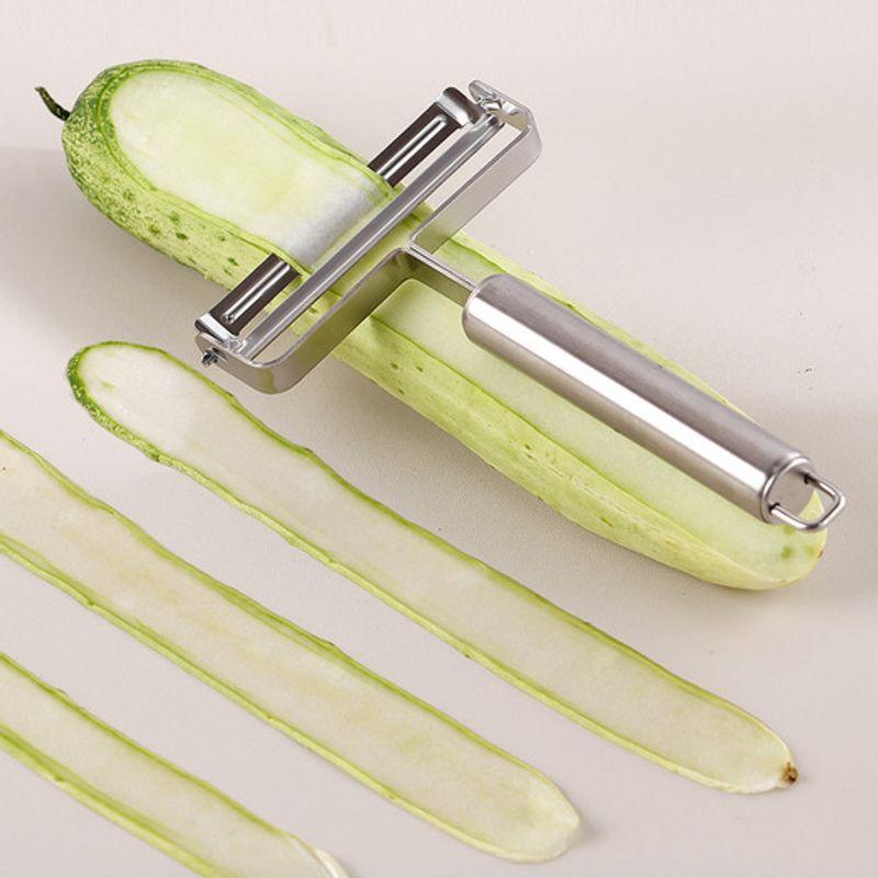 Znovuzrozený. J 1+1 Mudita sada 2 nerezových škrabek (Běžná škrabka na brambory + široká škrabka na zelí) / Víceúčelový kráječ