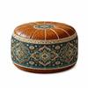 Round Shape Fillable Ottoman Pouf PU Leather Round Pouf Cover New Floor Seat Cushion  Home Use