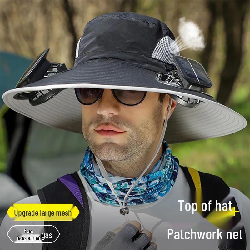 Outdoor Solar Fan Cooling Hat