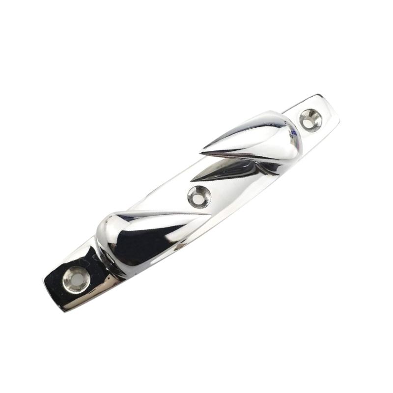 Marine Deck Chocks Pair in 316 Stainless Steel with Smooth Rope Guide Channel and Countersunk Mounting Holes Set