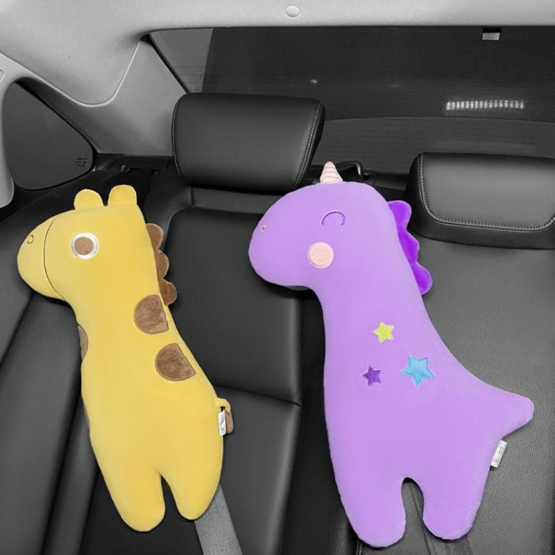 Dinosaur Giraffe Unicorn Shoulder Guard Car Interior Cute Universal Cartoon Plush Unisex Car Seat Belt Shoulder Cover Decoration