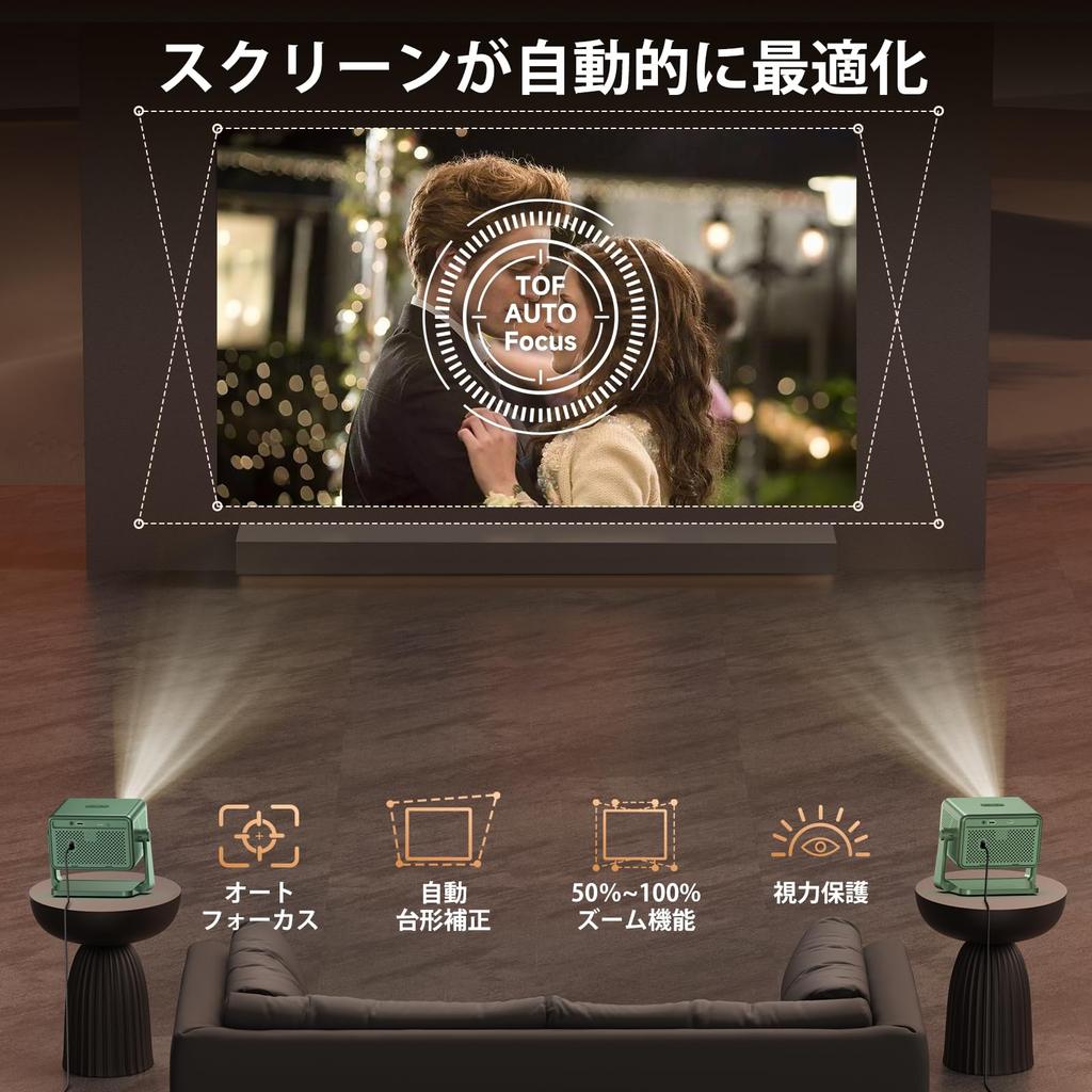 ISinbox 500 ANSI lumenů gimbalový integrovaný projektor pro domácí malý stropní 1080P malý domácí krátká vzdálenost automatická korekce lichoběžníkového zkreslení kompatibilní s japonským