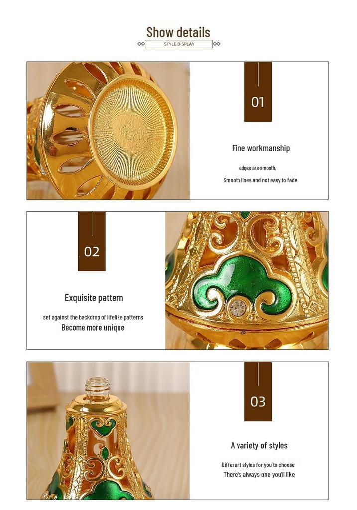 Exquisite Middle East Dubai Glass Perfume & Essential Oil Bottle Ornament
