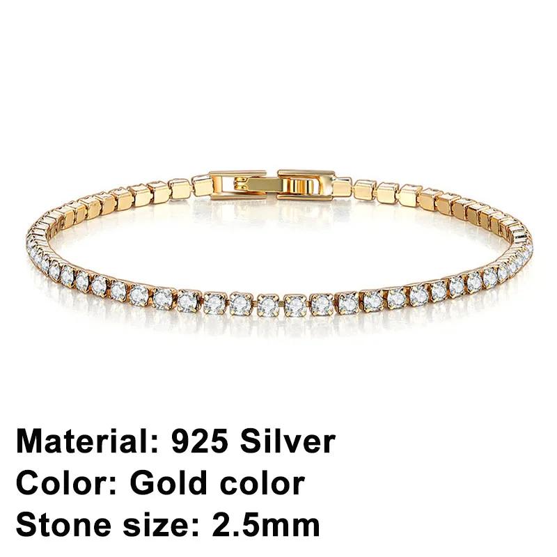 925  Silver Rose Gold Tennis Bracelet Sparkling Crystal Cubic Zirconia Hip-Hop Luxury Women's Jewelry Surprise Gift