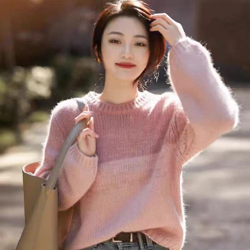 Lazy wind gradually change striped pullover knitted sweater women's autumn and winter new soft waxy loose fashion warm sweater