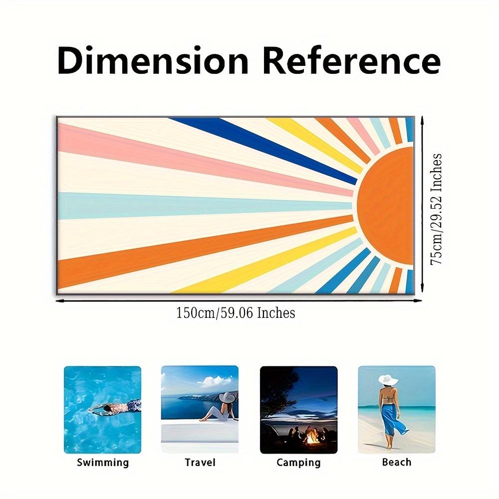 Tropical Sunrise Microfiber Beach Towel Quick-Dry Sand Free Wind-Resistant Warmth Perfect For Travel Camping Vacation Essential