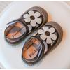 Pu-Leder-Baby-Mädchen-Sandalen Rutschfeste weiche Sohle Kinder-Strandschuhe Oxhide-Blume Kleine Schüler Kinder Casual Sandalen