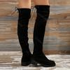 Comemore Over The Knee Boots Women Autumn Winter Short Plush Long Boots Woman Black Flock Low Heel Thigh High Botas