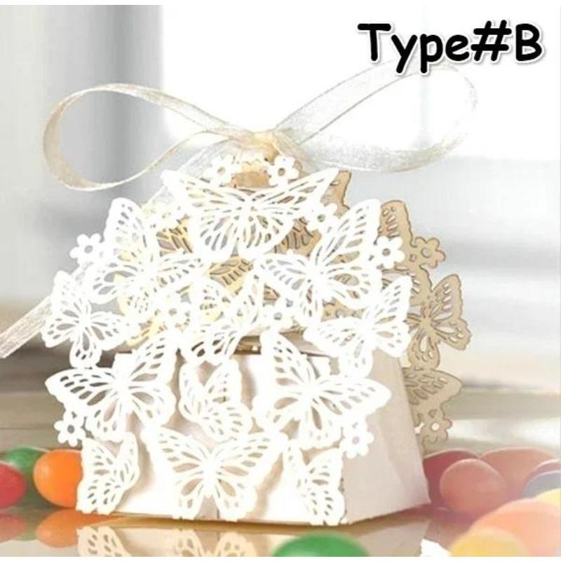 

10 pcs Hollow Butterfly Gift Paper Boxes Creative Laser Cutting Wedding Candy Dragee Box Cookie Carton Wrapping Package 10 pcs белый