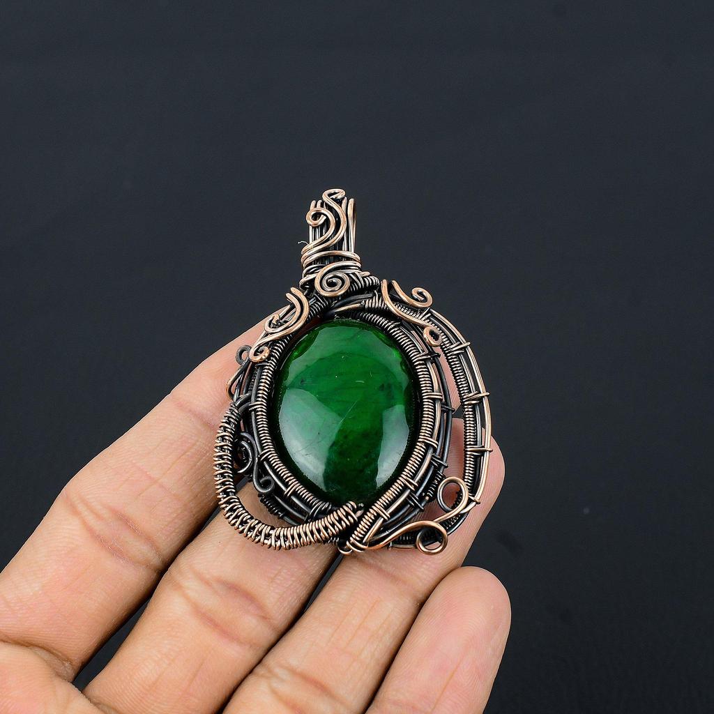 Green Flash Labradorite Pendant Gemstone Jewelry, 999 Copper Wire Wrapped Pendant, Handmade Jewelry Birthstone Pendant, Gift For Him