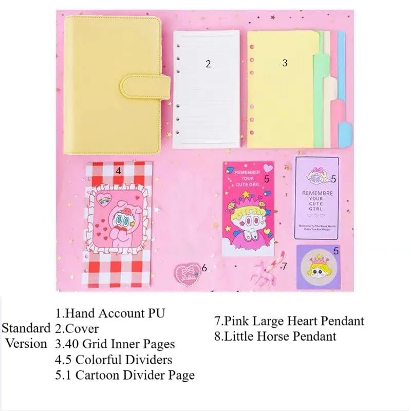 Fairy Instagram Style Hand Account Book Set Cute Macaron Color Girlish Notebook Journal with Stickers and Decorative Accessories Perfect Gift for Girl