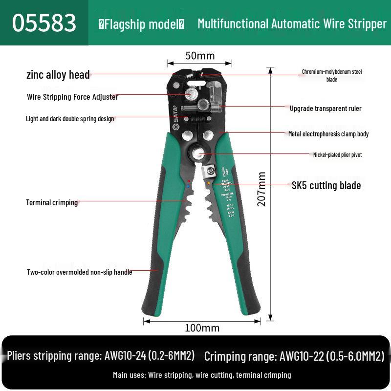 SATA Electrician's Automatic Multifunctional Wire Stripper and Crimper
