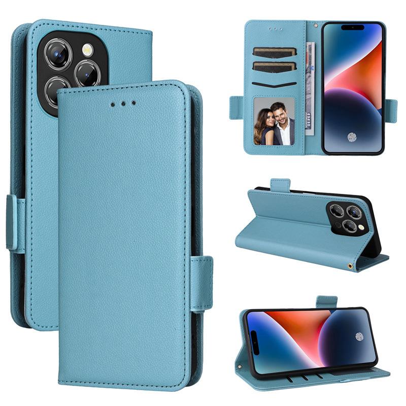 Brieftasche Flip Cover für Oukitel P1 Hülle Lychee Muster Leder Magnetischer Flip Folio Stand Telefonhülle mit Kartenhalter