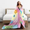 Usahana Cartoon Super Soft Blanket  Girls Boys Plush Bedding Throws Pattern Couch Chair Flannel Bedspread Sofa Bed Cover