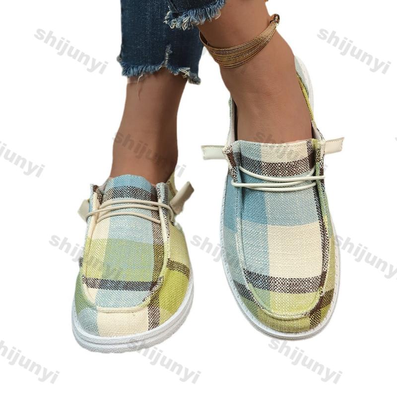 Mode Damen Bequeme Flache Canvas Schuhe Bequeme Slipper Freizeit Sneaker Damen Herbst Neue Mode Rutschfeste Plateauschuhe Größe 43