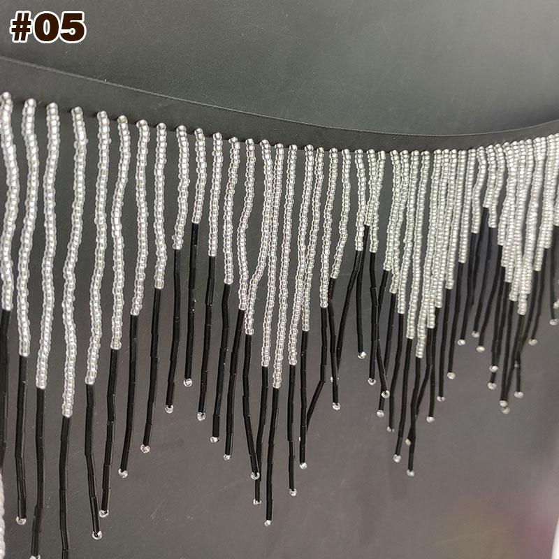 45cm Verschlüsselt Manuell Nagel Perlen Quaste Spitze Mehrfarbig Anhänger Perlenbesatz Fransen DIY Bühnenkleidung Heimvorhang Dekorativ