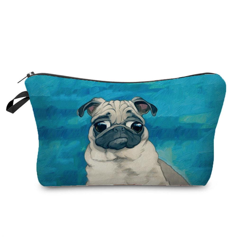 Women Cartoon Dog Print Cosmetic Bag Toiletries Organize Travel Storage Case 6705