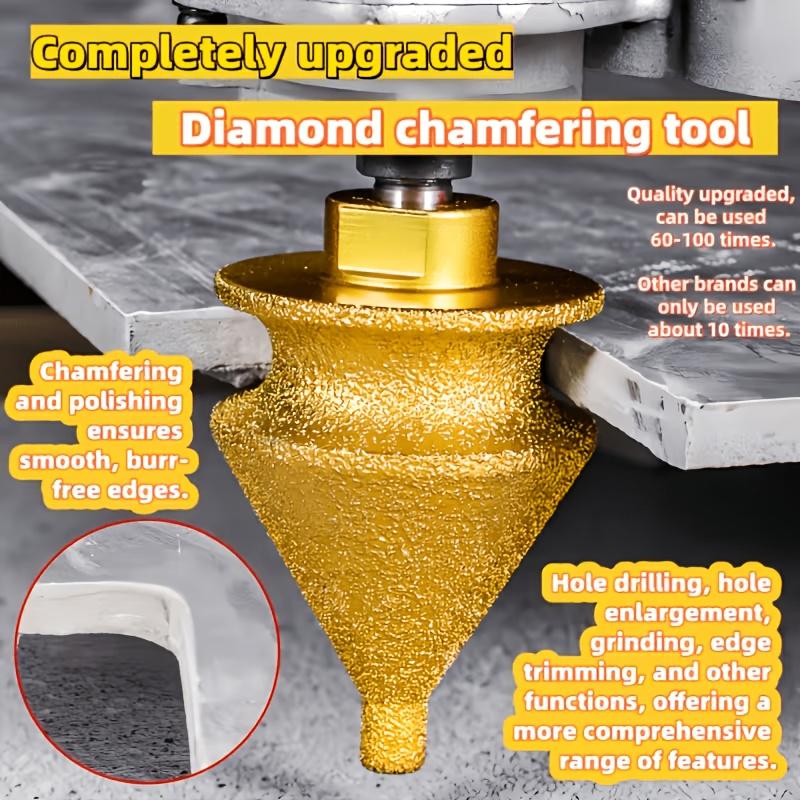 2-in-1 Diamond Core Drill Bit Suitable for Tiles, Marble, Quartz, Glass & Bathtub Chamfering/Polishing Tool - M14 Threaded Industrial Drill Bit