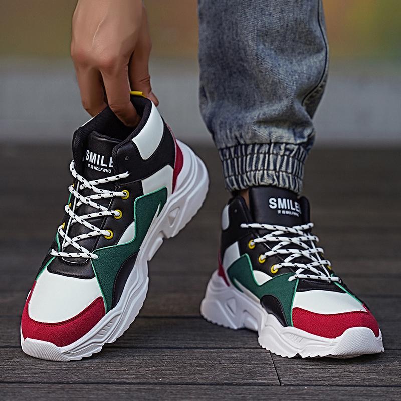 Neue Herbst Winter High Top Sportschuhe Laufschuhe Trendige Studenten Sportschuhe Rutschfest Verschleißfest und Höhensteigernd
