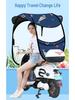 Detachable Electric Car & Motorcycle Umbrella: Rainproof & Windproof Sunshade Canopy with Quick Release, Cartoon Design
