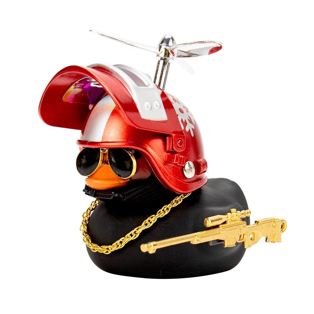 Duck In the Car Interior Decoration Yellow Duck with Helmet for Bike Motor Without Lights Duck In The Car Car Accessories