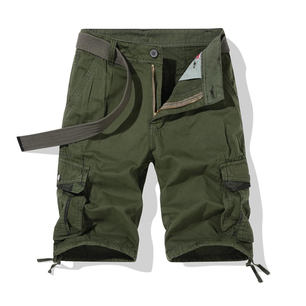 Men's Casual Cargo Shorts Multi-Pocket Cotton Work Shorts Outdoor Hiking Shorts Summer Loose Fit Tactical Knee Length Trousers