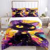 3pcs Colorful Cat Artwork Bedding Set - 1 Duvet Cover + 2 Pillowcases(Core Not Included), Machine Washable Polyester yy251216108