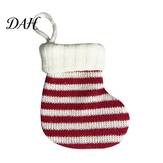 Knitted Christmas Tree Decorations Mini Stocking Ornaments, Knit Xmas Hanging Decor, Small Thickened Sock Ornaments Pendants for Tree, Mantel, Doorway
