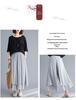 2025 Summer Women's Artistic Cotton Linen Wide-Leg Silk Cropped Pants