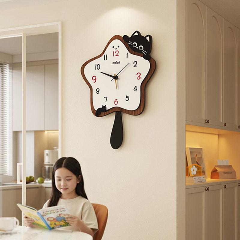 Minimalist Cat Wall Watch Xenomorph Bedrooms Cute Wooden Wall Watch Aesthetic Interior Relogio De Parede Ornaments Home Decor