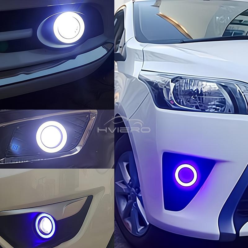 2Pcs Auto 30W Driving DRL Fog Lights COB Angel Eye 64/76/89mm Car Ambient Lamps Waterproof Daytime Running Bulb Headlight DC 12V