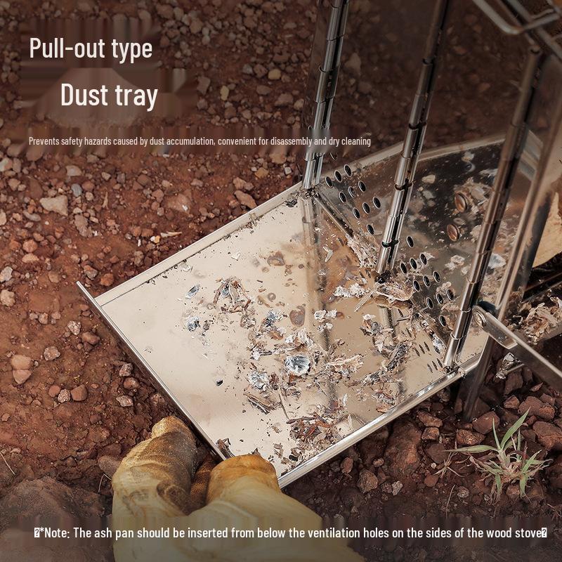 Portable Stainless Steel Folding Outdoor Wood/Charcoal Stove