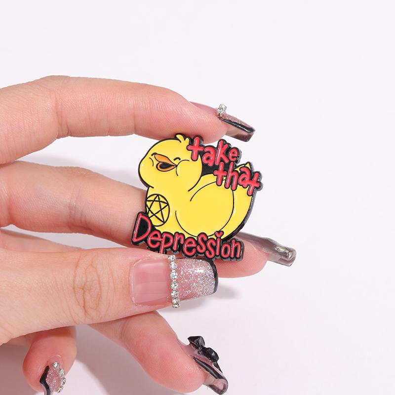 Nimm die Ente Emaille-Pins Custom Cartoon Hühner Broschen Anstecknadeln Tier Schmuck Geschenk für Freunde