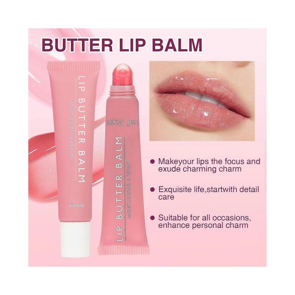 4Pcs Lip Butter Balm for Dry & Chapped Lips, Tinted Lip Mask Lip Care Butter Conditioning for Instant Moisture Shine and Hydration