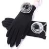 New Female Autumn Winter Non-Inverted Velvet Cashmere Full Finger Warm Lace Gloves Women Cotton Touch Screen Gloves G82