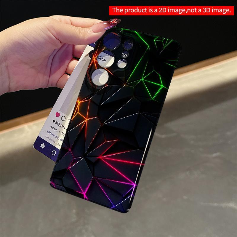 2DFlat Samsung phone case Neon Geometric Glow Wall Applicable to Galaxy S22 S23 S24 S25ULTRA S26 A12 A13 A14 A15 A16