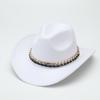 Warped edge gold chain belt Western cowboy hat Women's outdoor crimped riding hat European and American style jazz hat Men's top hat