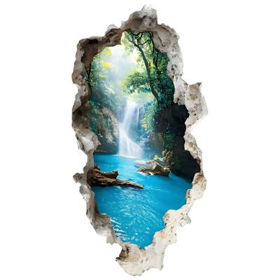 Peel and Stick Wall Decal Waterfall Scene Wall Mural Removable Wall Sticker for Living Room Bedroom Sofa Background Wall Decoration