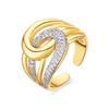 Luxenter Ring In Shiny Metal and Fine Zirconia Alloy Finished In 18 Carat Yellow Gold - Rechi