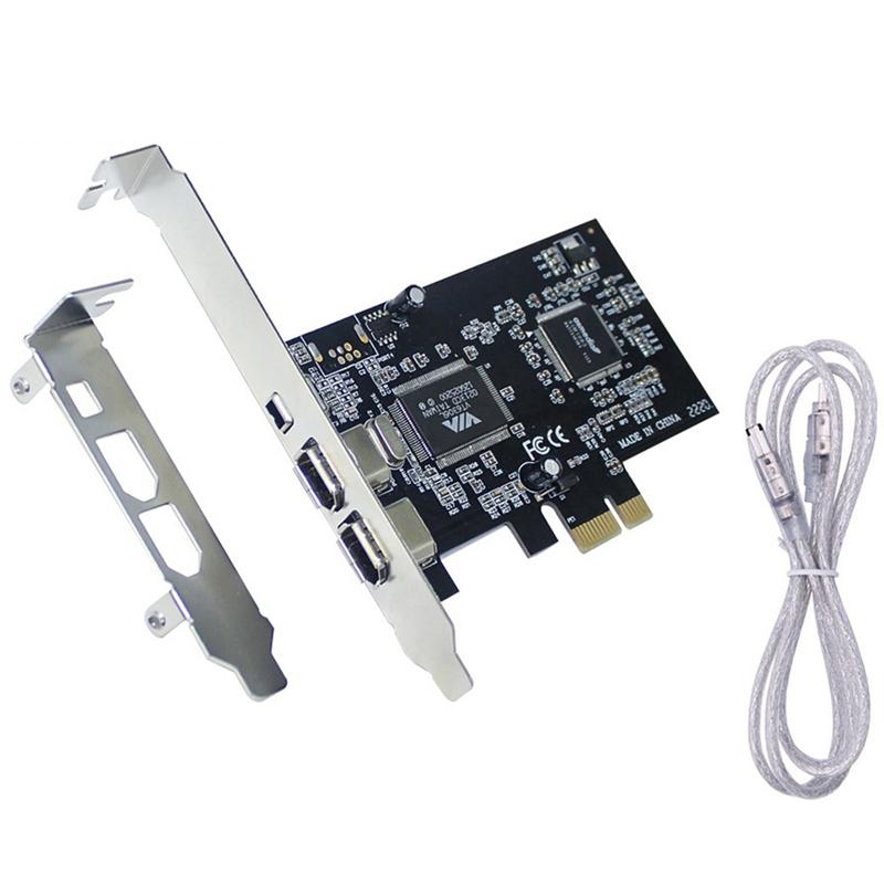 

Карта PCI-E до 1394 Firewire, Карта PCI-Ex1 до IEEE 1394 з 3 портами Firewire, Підтримка роздільної здатності 1440X1080, З кабелем 1394 0.8M чорний