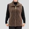 Autumn and Winter Women's Plush Knitted Vest Thick Fleece-lined Cardigan Vest
