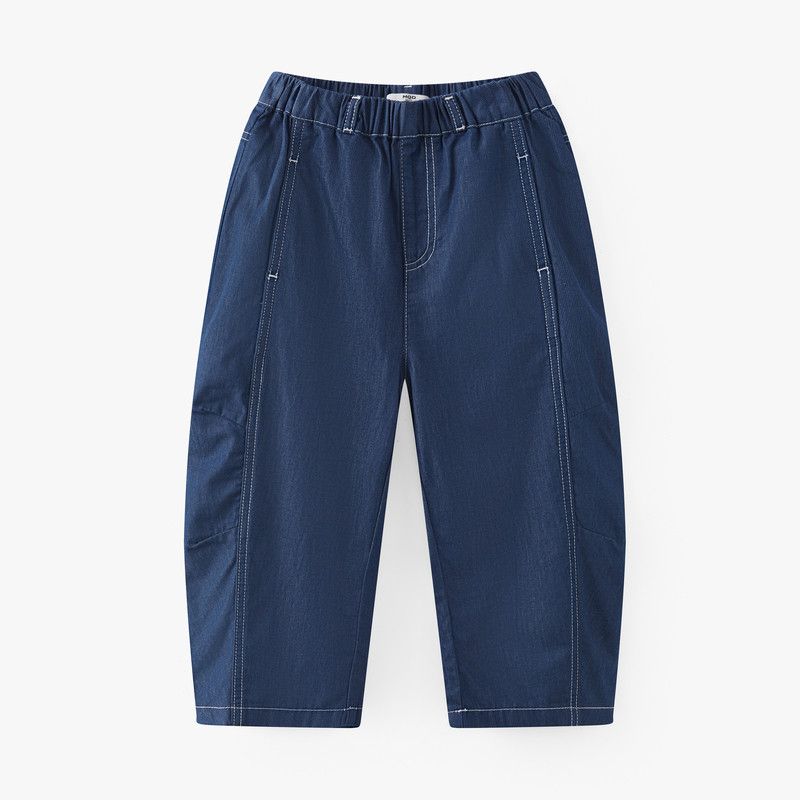 [Anti-Fading] Mqd Children s Clothing Boys  Jeans Anti-Mosquito Pants Summer New Style Children s Loose-Fitting Cropped Pants Deep cowboy Blue 150