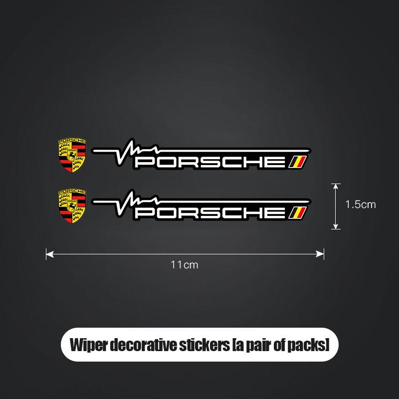 Car Emblem Window Wiper Sticker Decor Decal Accessories For Porsche Cayenne Panamera Macan 911 718 Taycan Boxster Cayman 918