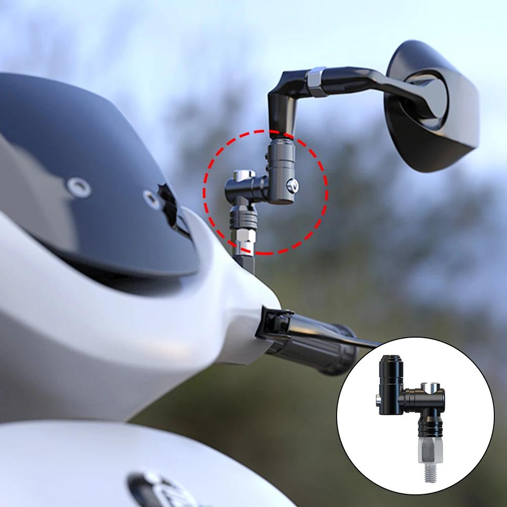 Motorcycle Rearview Mirror Holder Screw 360° Adjustable Aluminum Motorcycle Mirror Riser Adapters Extension Bracket 10mm Screw