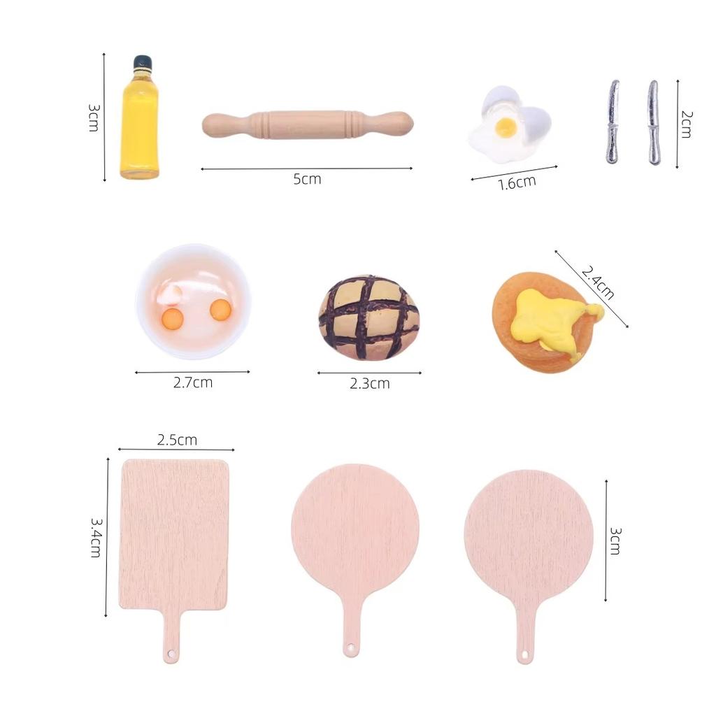 112 Miniature Dollhouse Baking Cooking Pretend Play Mini Utensils Baking Tool Set For Doll Kitchen Food Toy Accessories