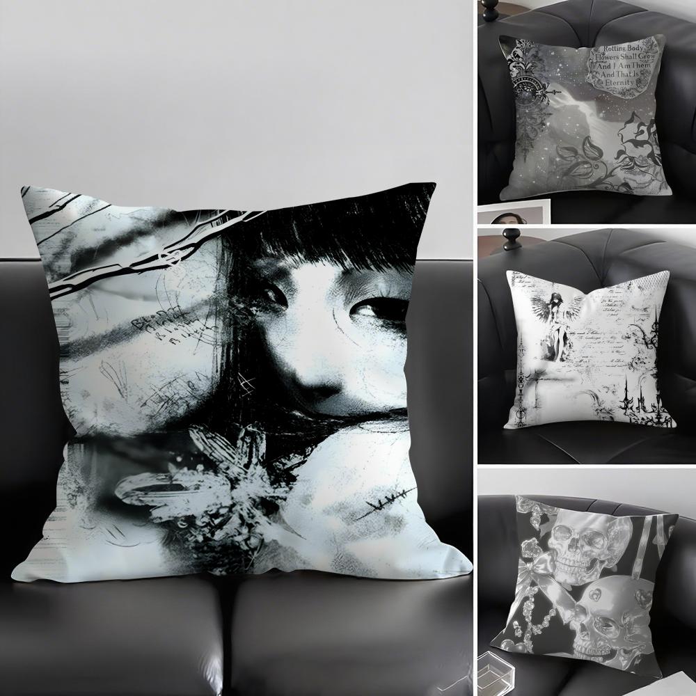 Gothic Coquette Cybersigilism INS Cushion Cover Pillowcase Ultra Soft Skin Friendly Fabric Cloud Like Comfort Concealed Zipper